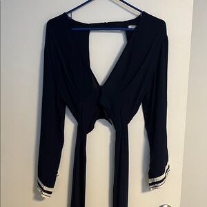 Low Cut Crop Top with Bell Sleeves